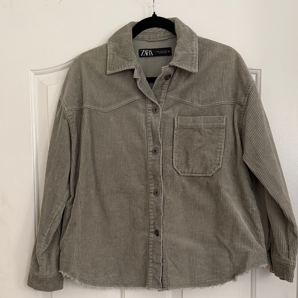 Zara Khaki Corduroy Shirt
